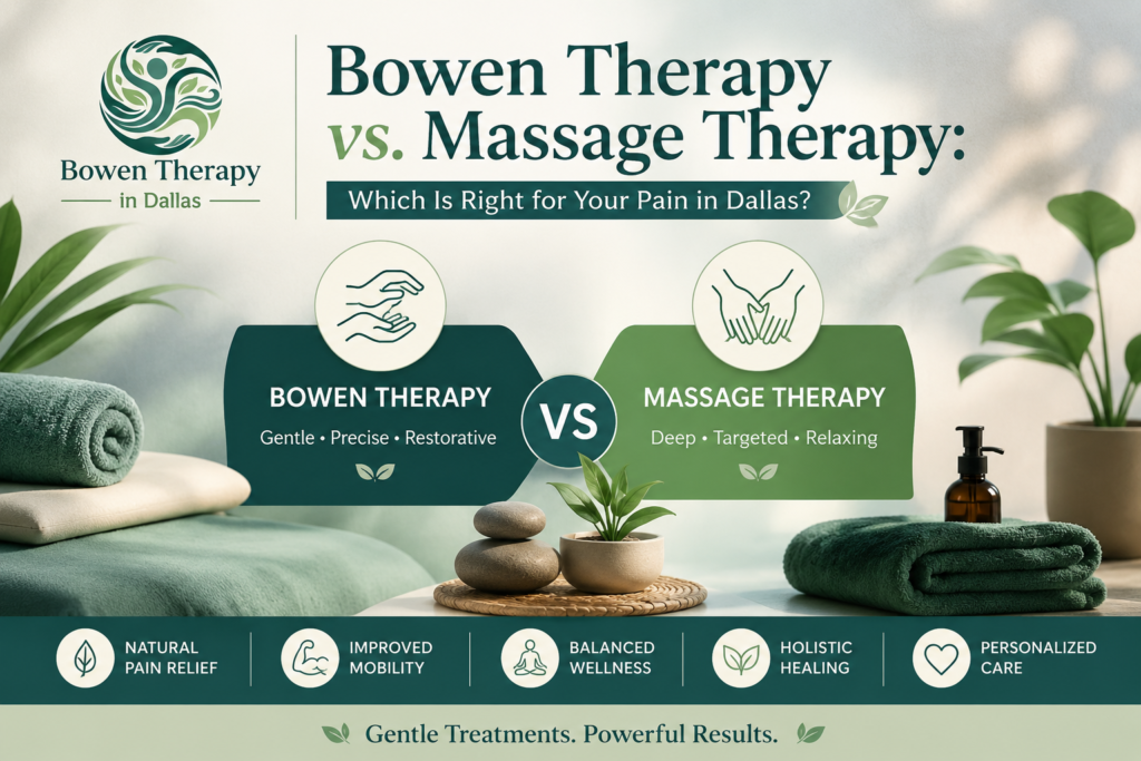 Bowen Therapy vs Massage Therapy comparison for pain relief